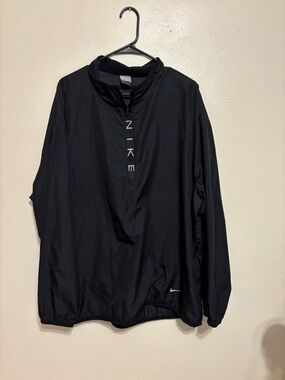 Nike Black Windbreaker Pullover XXL Quarter Zip Swoosh Lightweight Jacket